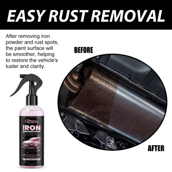 Homonth Iron Remover Spray, Vehicle Rust Polishing Cleaning Decontamination Care Multi-Purpose Maintenance Agent - Image 2