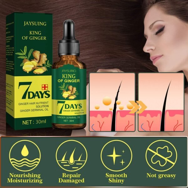 Jaysuing Ginger Hair Treatment Oil Refreshing & Nourishing Scalp Follicle Strengthening Hair Nutrient Solution - Image 5