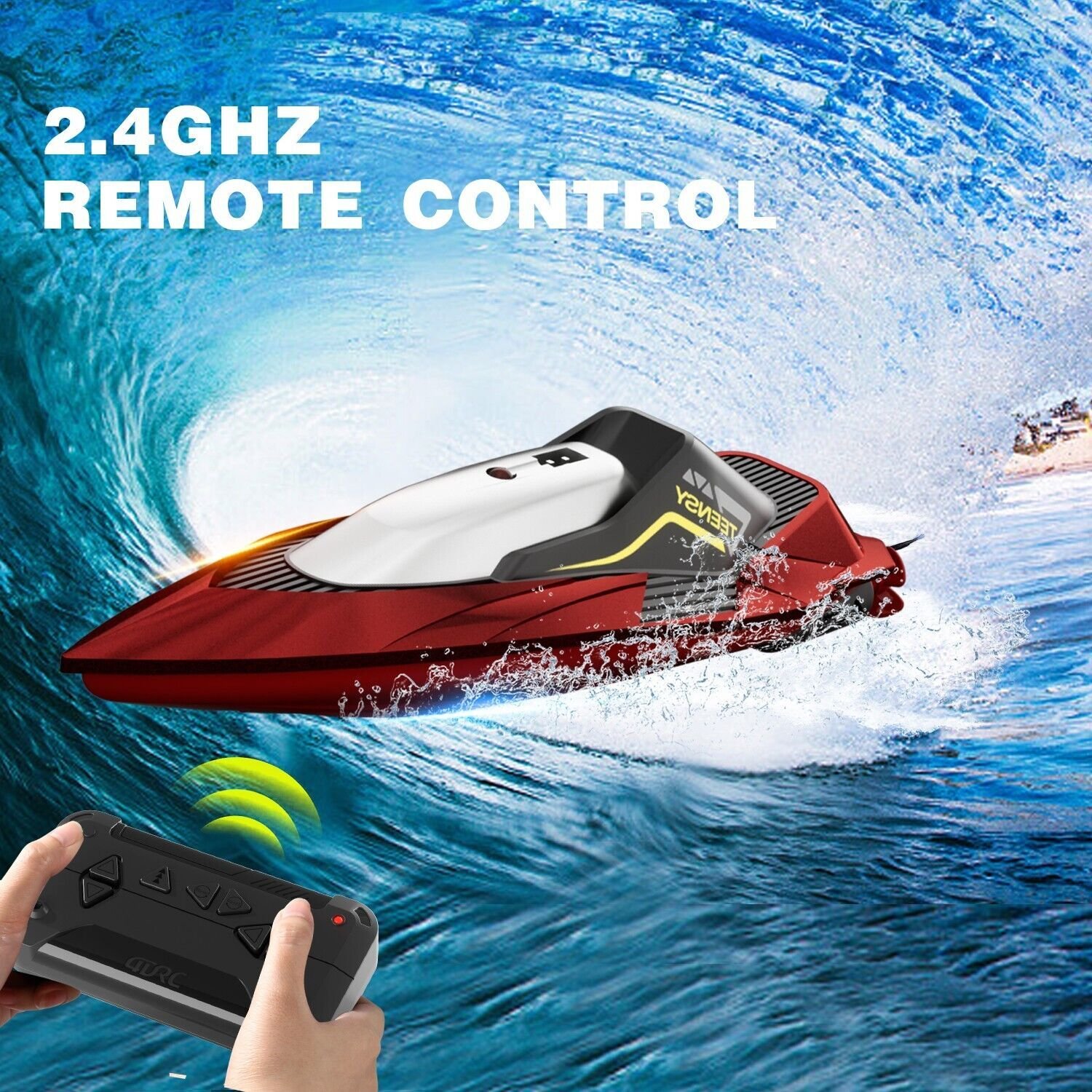 4DRC S5 Fast RC Boat For Pools And Lakes, 2.4 GHz 20- MPH Racing Boats For Kids - Image 4