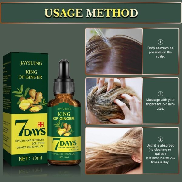 Jaysuing Ginger Hair Treatment Oil Refreshing & Nourishing Scalp Follicle Strengthening Hair Nutrient Solution - Image 6