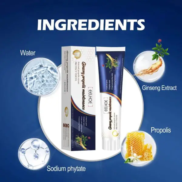 EELHOE Ginseng & Propolis Whitening Toothpaste Cleaning Stains Oral Odor Teeth & Gums Whitening Toothpaste - Image 3