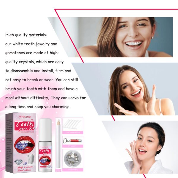 Jaysuing Tooth Gem Kit Jewelry Is Easy To Disassemble And Install, With Crystal Dental Drills And Sparkling Stickers - Image 6