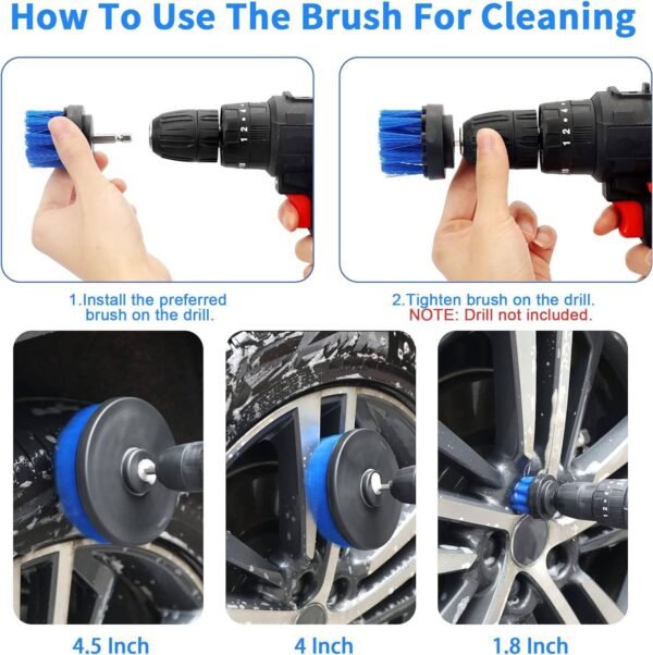 22 Pcs Car-Cleaning-Tool-Set Drill Not Include - Image 8