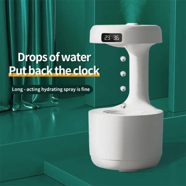 Bedroom Anti-Gravity Humidifier With Clock Water Drop Backflow Aroma Diffuser Large Capacity Office Bedroom Mute Heavy Fog Household Sprayer - Image 8