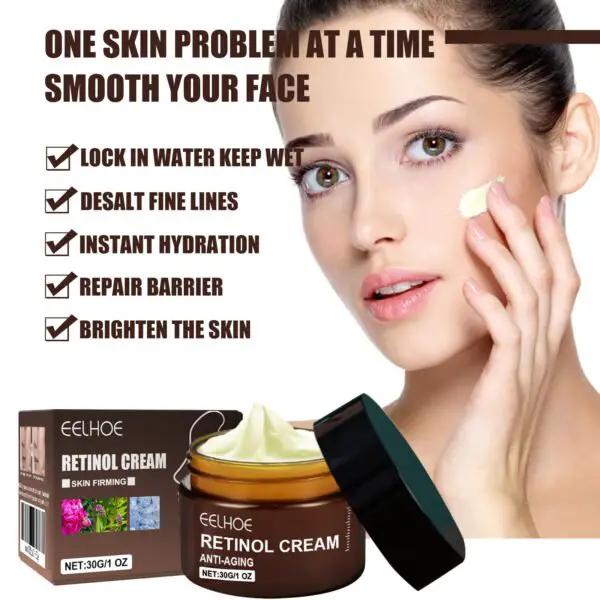 Retinol Anti Aging Wrinkle Removal Skin Firming Cream, EELHOE Retinol Cream Anti-Aging With Hyaluronic Acid And Vitamin - Image 3