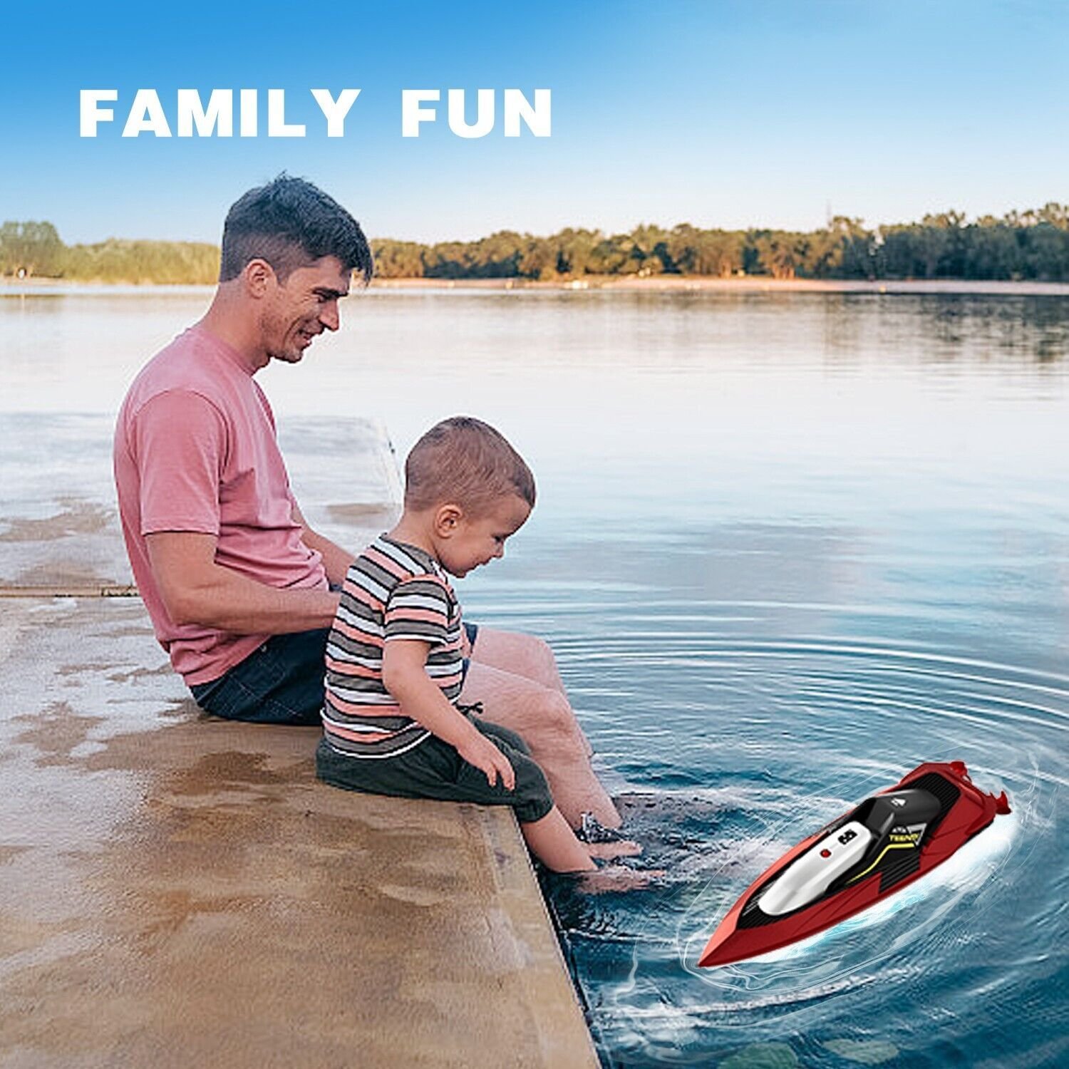 4DRC S5 Fast RC Boat For Pools And Lakes, 2.4 GHz 20- MPH Racing Boats For Kids - Image 3