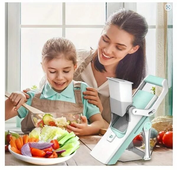Safe Multifunctional Mushroom Slicer 5-in-1 Vegetable Slicer, Professional Food Slicer With Container, Vegetable Slicer For Fruit, Potato, Onion, French Fries Slicer - Image 2