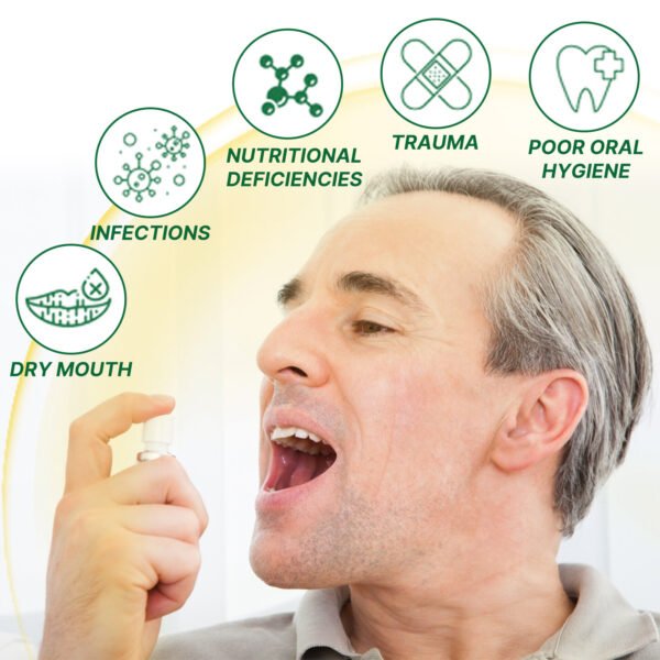 EELHOE Tongue Repair Spray Repair White Tongue Relief Dry Swollen Tongue Oral Care Spray - Image 4