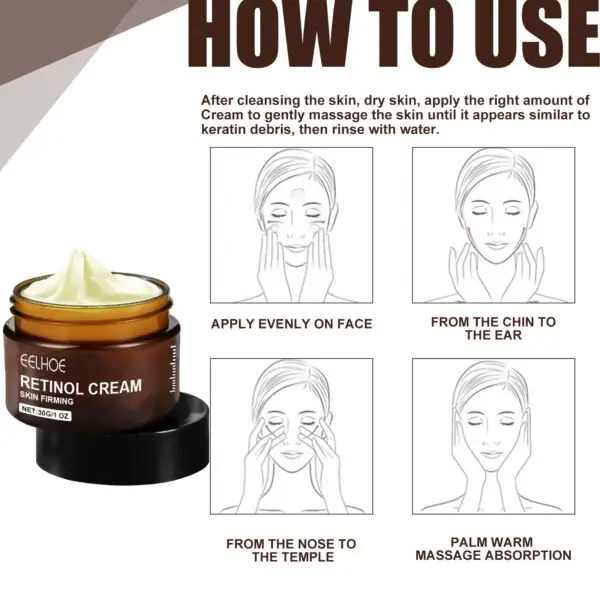 Retinol Anti Aging Wrinkle Removal Skin Firming Cream, EELHOE Retinol Cream Anti-Aging With Hyaluronic Acid And Vitamin - Image 9