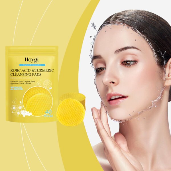 Hoygi Turmeric Acid Cleansing Pad Facial Skin Pore Cleansing, Makeup Remover Gentle Exfoliating Cleansing Pad - Image 5