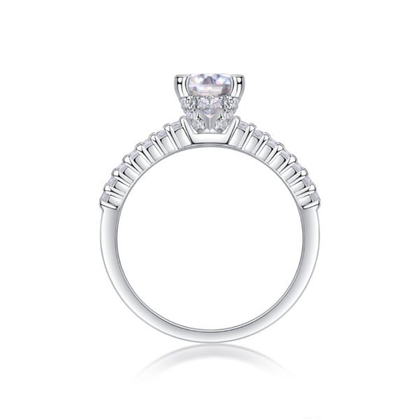 Arrange Large Diamond Rings, Wedding Rings, Luxury Fashion Set Moissanite Silver Rings - Image 3