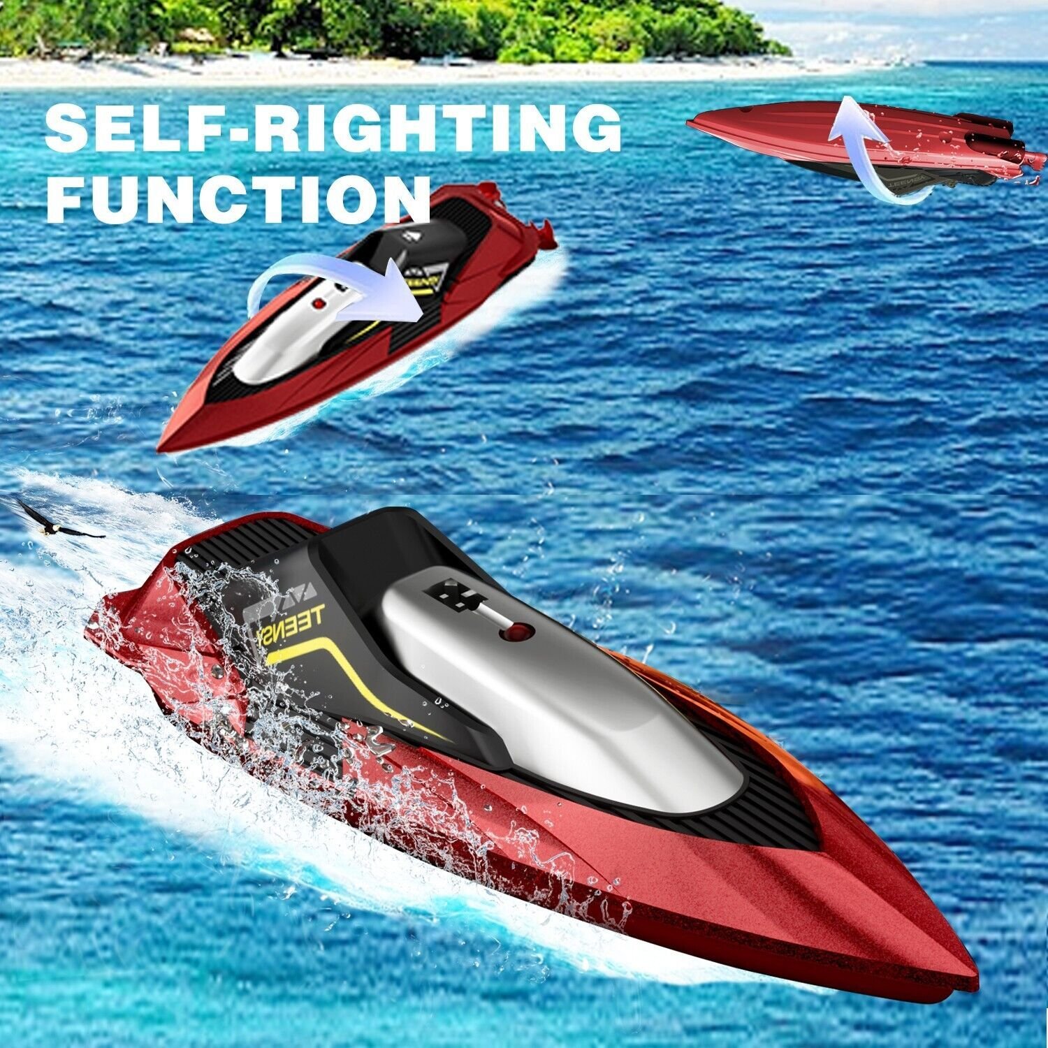 4DRC S5 Fast RC Boat For Pools And Lakes, 2.4 GHz 20- MPH Racing Boats For Kids - Image 7