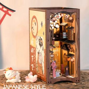 CuteBee Handmade Craft Japanese Theme Sakura Theme Diy Book Nook With Light Night Light Model Dollhouse