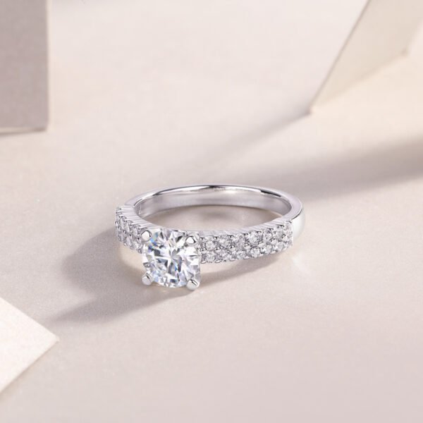 Arrange Large Diamond Rings, Wedding Rings, Luxury Fashion Set Moissanite Silver Rings - Image 5