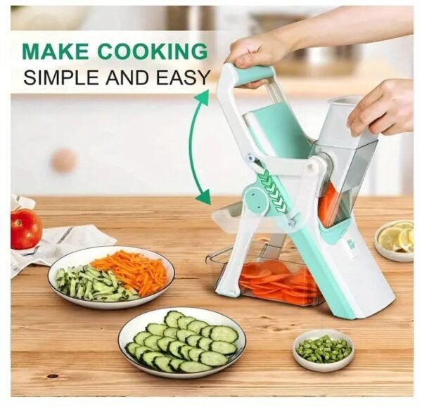 Safe Multifunctional Mushroom Slicer 5-in-1 Vegetable Slicer, Professional Food Slicer With Container, Vegetable Slicer For Fruit, Potato, Onion, French Fries Slicer - Image 5