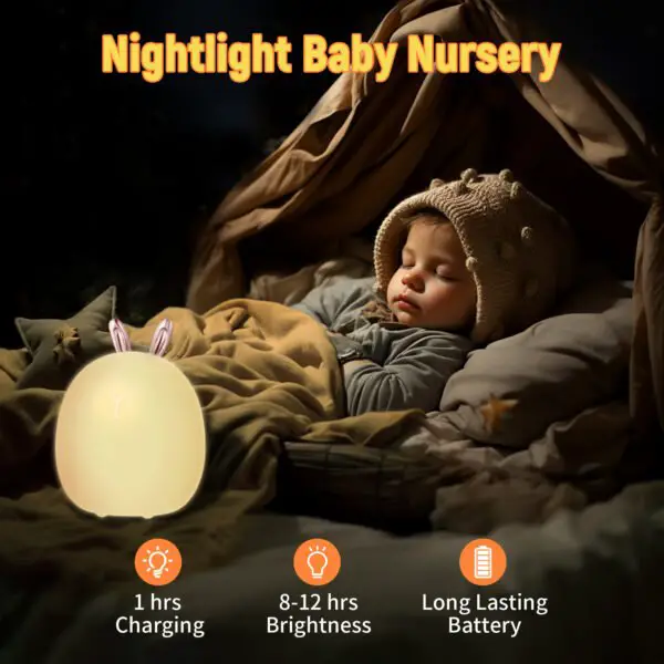 Baby Feeding, Adjustable, Creative, Rabbit, Elk Light, Silicone Light, Touch Light, Clap Light, Small Electric Light, Ambient Light, Night Light - Image 2
