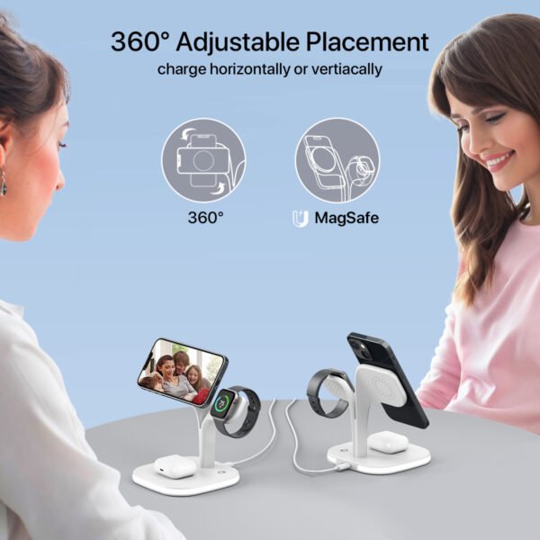 5-in-1 Magnetic Real Wireless Desktop Fast Charging Station For Multiple Devices - Image 3