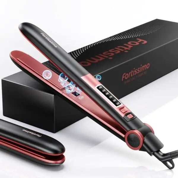 Powerful Negative Ion Hair Straightener Professional Ceramic Straightening Plate Six Adjustable Temperature Settings 230F To 450F 15 Second Rapid Heating 2 In 1 Design For Straightening And Curlin - Image 9