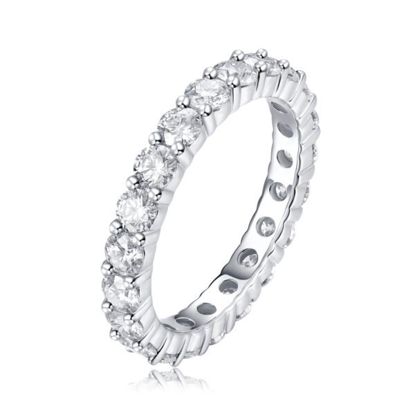 Luxury Fashion Diamond Ring, Row Diamond Ring, Moissanite Silver Ring, Jewelry - Image 2