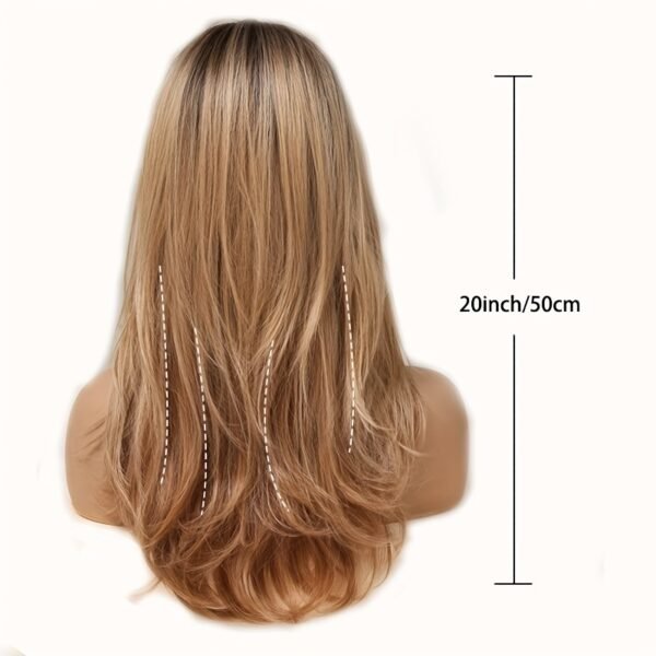 Elegant And Heat-resistant, Non-toxic Wig With Long Curly Hair And Waves, Synthetic Wig With Bangs, Daily Wig, Suitable For The Whole Scene. - Image 5
