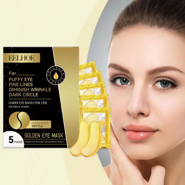 EELHOE Gold Firming Eye Mask Lightens Fine Lines, Dark Circles - Image 3