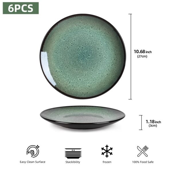 Steak Plate Creative Western Food Plate Vegetable Plate Set Of 6 For Cereal, Salad, Pasta, Soup, Dessert, Serving Dishwasher, Microwave And Oven - Image 6