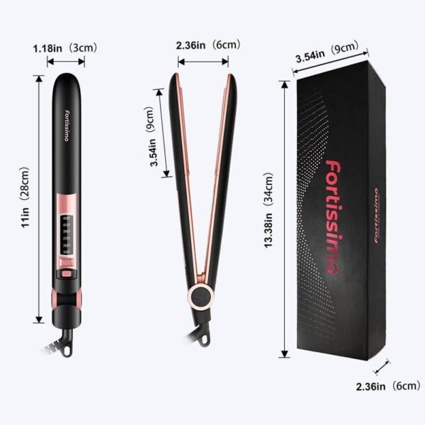 Powerful Negative Ion Hair Straightener Professional Ceramic Straightening Plate Six Adjustable Temperature Settings 230F To 450F 15 Second Rapid Heating 2 In 1 Design For Straightening And Curlin - Image 4