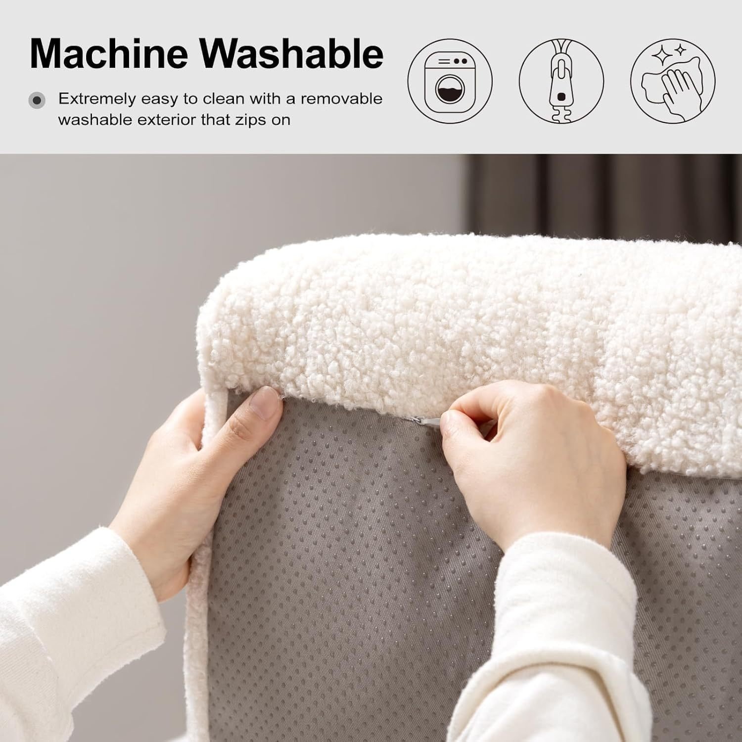 MEWOOFUN Washable Small Dog Bed - 25.6x19.7x7.9 Inch Waterproof - Image 6