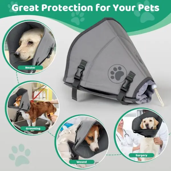 IFurffy Dog Cone For After Surgery,Breathable Soft Dog - Image 2