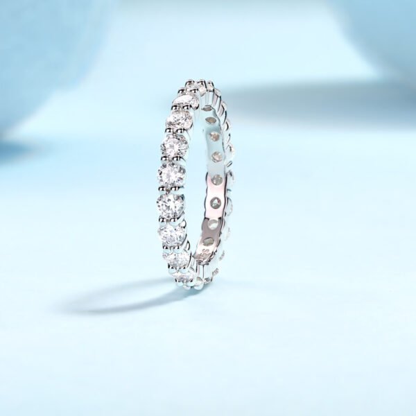 Luxury Fashion Diamond Ring, Row Diamond Ring, Moissanite Silver Ring, Jewelry - Image 3