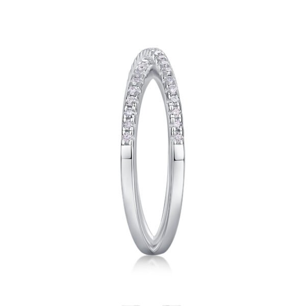 Double Band Diamond Ring Luxury Fashion Set Moissanite Silver Ring - Image 2