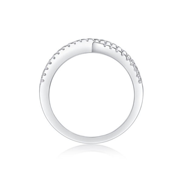 Double Band Diamond Ring Luxury Fashion Set Moissanite Silver Ring - Image 3