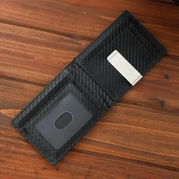 Minimalist Anti-theft RFID Carbon Fiber Men's Dollar Card Holder Portable Ultra-thin Multi-card Slot Wallet Card Holder Business Multi-function Card Holder Card Holder Integrated Wallet - Image 4