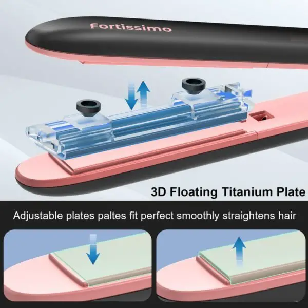 Powerful Negative Ion Hair Straightener Professional Ceramic Straightening Plate Six Adjustable Temperature Settings 230F To 450F 15 Second Rapid Heating 2 In 1 Design For Straightening And Curlin - Image 6