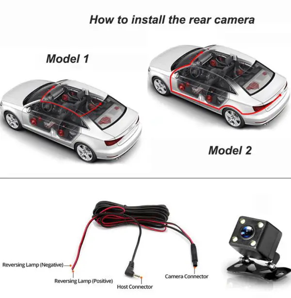 Dash Cam Car HD 1080P Front-Rear-Inside Dual Lens Video Recorder Camera G-Sensor - Image 8