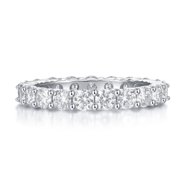 Luxury Fashion Diamond Ring, Row Diamond Ring, Moissanite Silver Ring, Jewelry - Image 4
