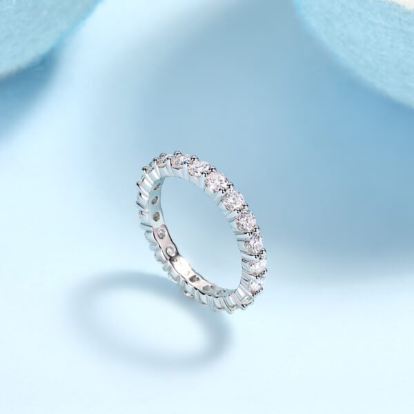 Luxury Fashion Diamond Ring, Row Diamond Ring, Moissanite Silver Ring, Jewelry - Image 8