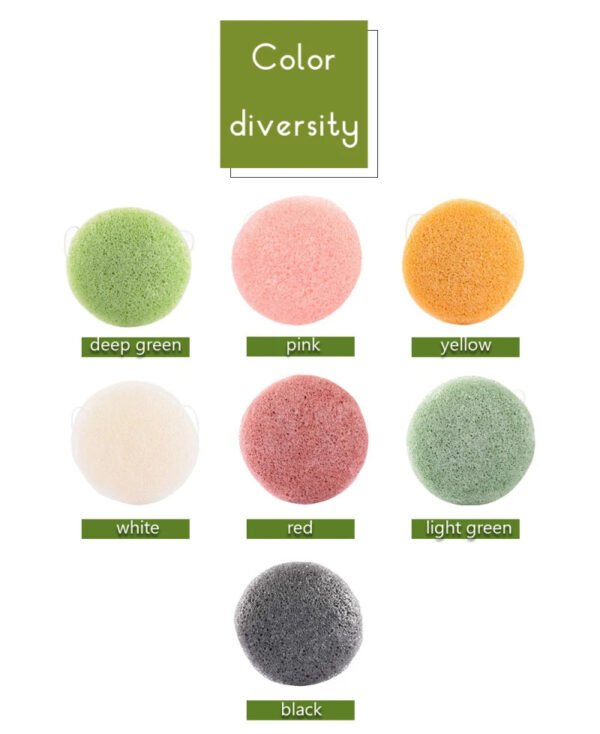 Natural Round Shap Konjac Sponge Face Cleaning Sponge - Image 8