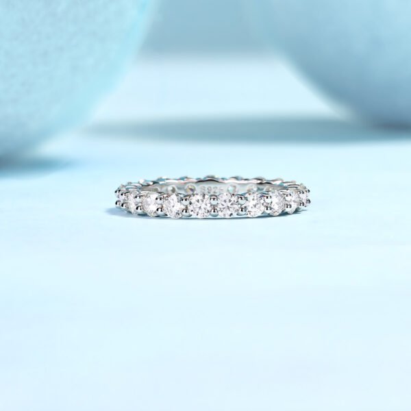 Luxury Fashion Diamond Ring, Row Diamond Ring, Moissanite Silver Ring, Jewelry - Image 6