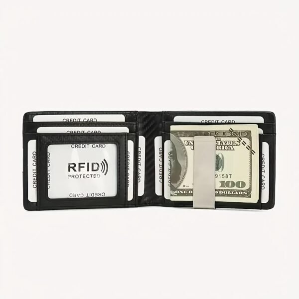 Minimalist Anti-theft RFID Carbon Fiber Men's Dollar Card Holder Portable Ultra-thin Multi-card Slot Wallet Card Holder Business Multi-function Card Holder Card Holder Integrated Wallet - Image 3