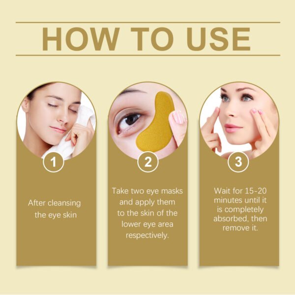 EELHOE Gold Firming Eye Mask Lightens Fine Lines, Dark Circles - Image 5