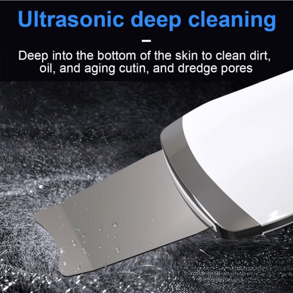 Electric Ultrasonic Skin Scrubber Face Spatula Home Ultrasonic Skin Scrubber Facial Cleaner Handheld Mini Derma Galvanica Tightening Face Scrubber Machine Skin Scrubber USB Ultrasonic - Image 3