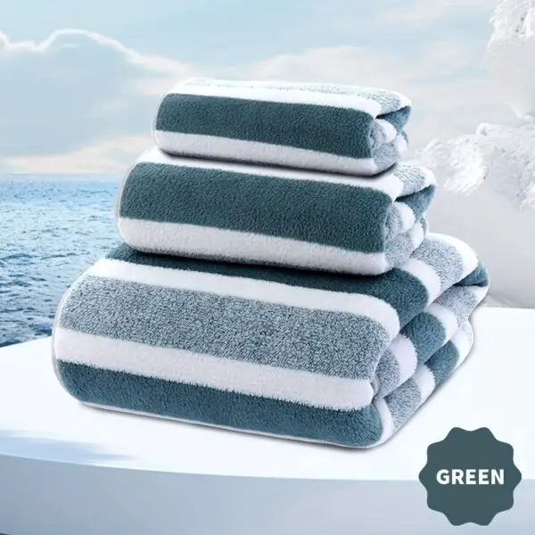 3 Piece Towel And Bath Towel Set, Super Soft Absorbent Bath Towel For Home And Hotel Shower Towel Bath Towel, New - Image 3