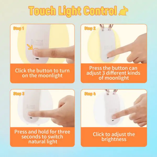 Baby Feeding, Adjustable, Creative, Rabbit, Elk Light, Silicone Light, Touch Light, Clap Light, Small Electric Light, Ambient Light, Night Light - Image 3