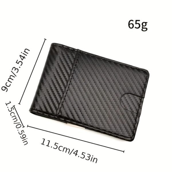 Minimalist Anti-theft RFID Carbon Fiber Men's Dollar Card Holder Portable Ultra-thin Multi-card Slot Wallet Card Holder Business Multi-function Card Holder Card Holder Integrated Wallet - Image 2