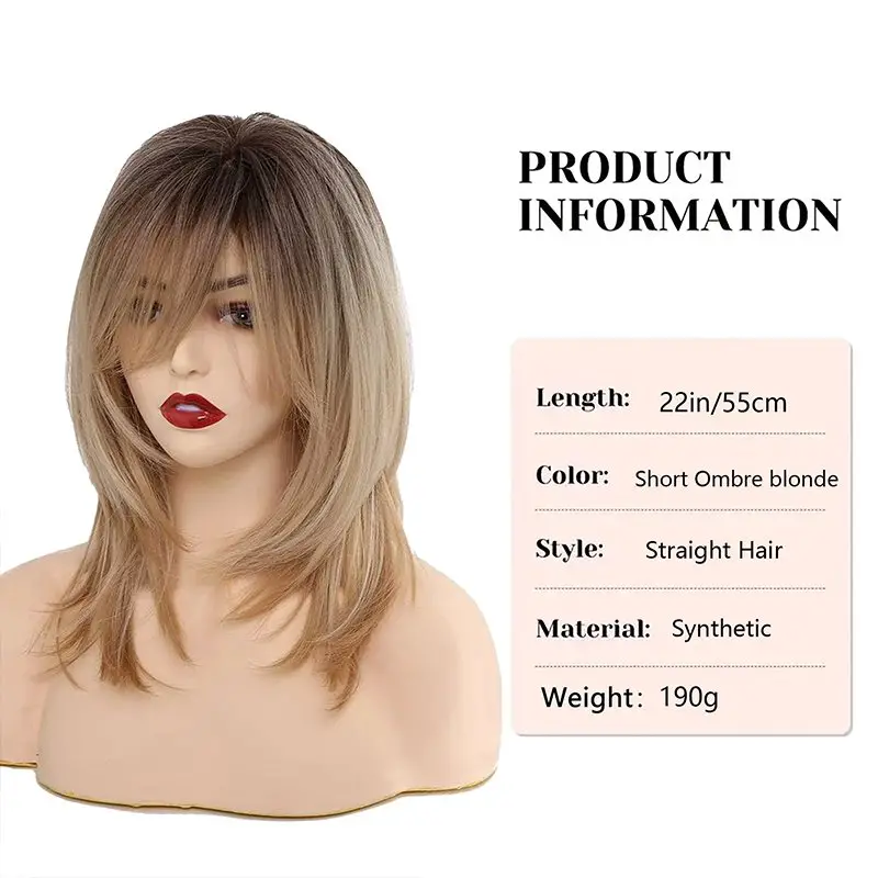 Blonde Wig Long Curly Hair Non-toxic Wig, Shoulder-length Heat-resistant, Synthetic Wig Bangs, 20 Inches , Suitable For The Whole Scene. - Image 4