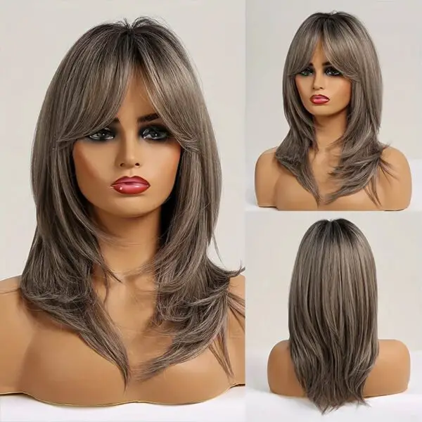 Blonde Wig Long Curly Hair Non-toxic Wig, Shoulder-length Heat-resistant, Synthetic Wig Bangs, 20 Inches , Suitable For The Whole Scene. - Image 5