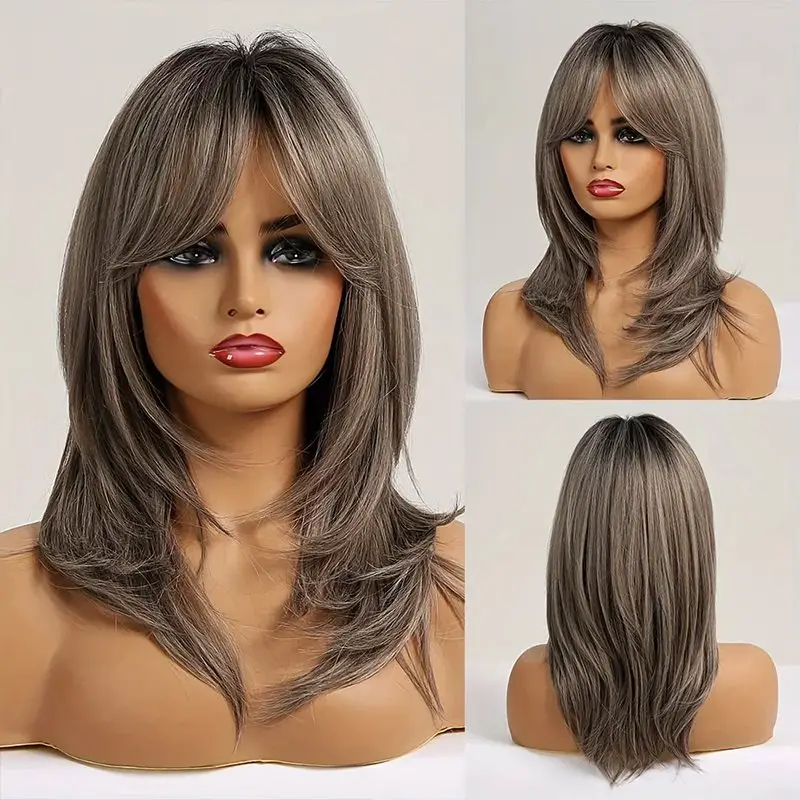 Blonde Wig Long Curly Hair Non-toxic Wig, Shoulder-length Heat-resistant, Synthetic Wig Bangs, 20 Inches , Suitable For The Whole Scene. - Image 5