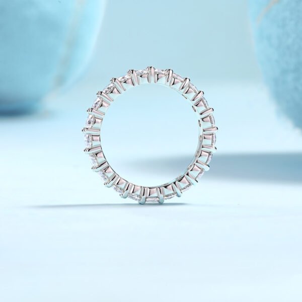 Luxury Fashion Diamond Ring, Row Diamond Ring, Moissanite Silver Ring, Jewelry - Image 5