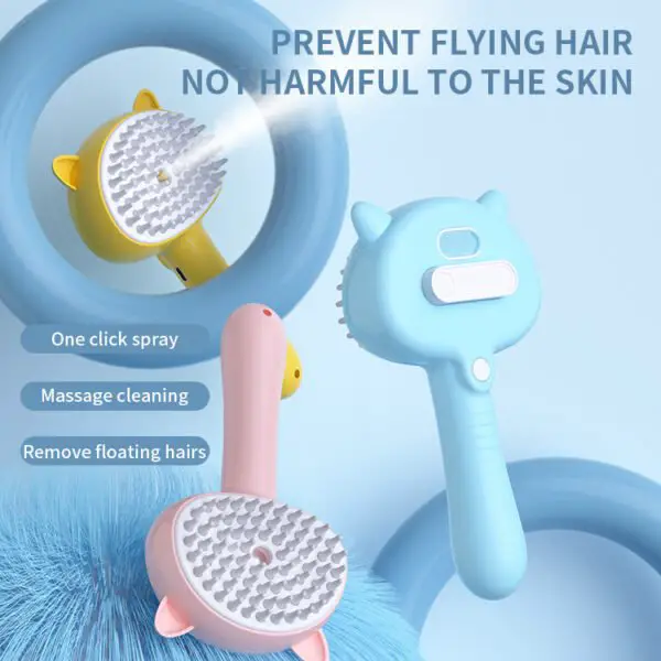 Hair Cleaning Brush With Mist Multifunctional Cat Grooming Brush - Image 7